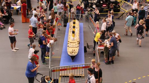 the world’s largest Titanic replica with Legos in open place